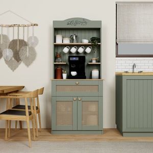 Dulap de bucatarie, Miwood, Lucas 1600-129, 80x100x42 cm, PAL, Verde imagine