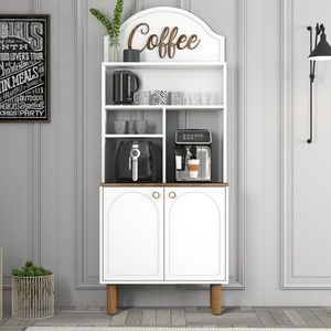 Dulap de bar pentru cafea, Hommy Craft, Bohem 858, PAL, Alb imagine