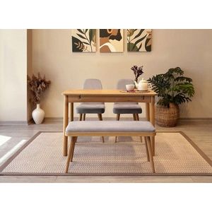 Set masa extensibila si 4 scaune, Vella, Vina Mini 01 0701, PAL, Stejar / Gri Soho imagine