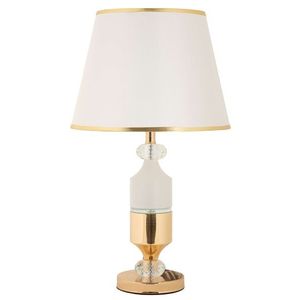 Lampa de masa Gipsy, Mauro Ferretti, 1 x E27, 40W, 30x30x52 cm, fier, auriu/alb imagine