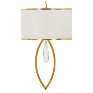 Aplica de perete Vienna, Mauro Ferretti, 1 x E14, 20W, 16x15x50 cm, fier, auriu/alb imagine