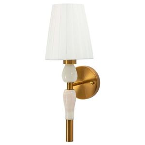 Aplica de perete Budapest, Mauro Ferretti, 1 x E14, 20W, 16x20x46 cm, fier, auriu/alb imagine