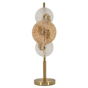 Lampa de masa Osaka, Mauro Ferretti, 4 x E14, 40W, 20x18x66 cm, fier/sticla, auriu/maro/transparent imagine