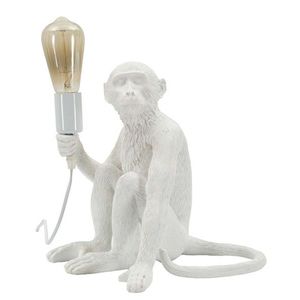 Lampa de masa Monkey Sitting, Mauro Ferretti, 1 x E27, 40W, 33x33x32 cm, polirasina, alb imagine