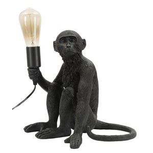 Lampa de masa Monkey Sitting, Mauro Ferretti, 1 x E27, 40W, 33x33x32 cm, polirasina, negru imagine