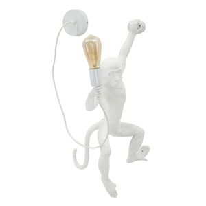 Aplica de perete Monkey, Mauro Ferretti, 1 x E27, 20W, 32x32x64 cm, polirasina, alb imagine