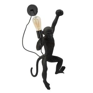 Aplica de perete Monkey, Mauro Ferretti, 1 x E27, 20W, 32x32x64 cm, polirasina, negru imagine