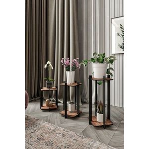 Suport din lemn pentru plante, Poter, Flower Desk Square, MDF , Maro imagine