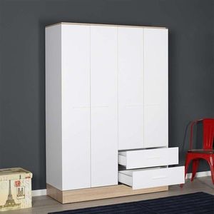 Dulap pentru haine, Adore, Base 4, 137x198x52 cm, PAL, Alb imagine