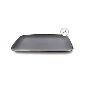 Set 6 platouri Calypso, Heinner, 32x20 cm, ceramica, negru imagine
