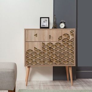 Comoda cu 3 sertare Trio 120, Vella, 80x40x90 cm, multicolor imagine