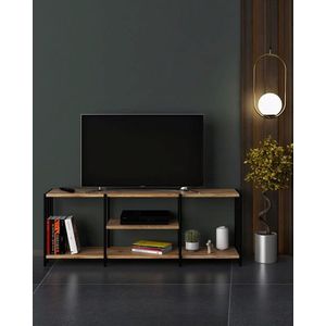 Comoda TV, Valovi, Nina, 124x46x26 cm, PAL, Negru imagine