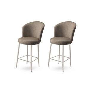 Set scaun de bar (2 bucăți), Charlotte, Fora, Metal, Cappuccino / Chrome imagine