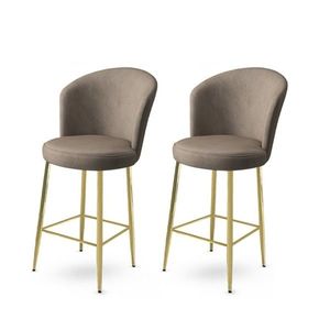 Set scaun de bar (2 bucăți), Charlotte, Fora, Metal, Cappuccino / Aur imagine
