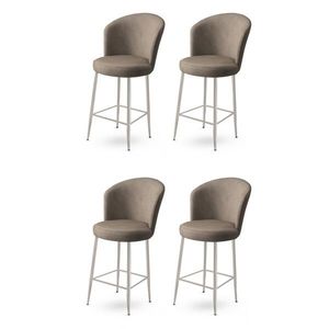 Set scaune de bar 4 piese, Charlotte, Alte, Metal, Cappuccino / Chrome imagine