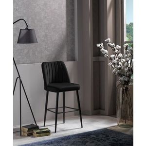 Set scaun de bar (2 bucăți), Beckley, Vento, PAL, Negru imagine
