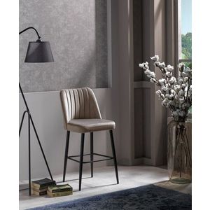 Set scaun de bar (2 bucăți), Beckley, Vento, PAL, Cappuccino / Negru imagine