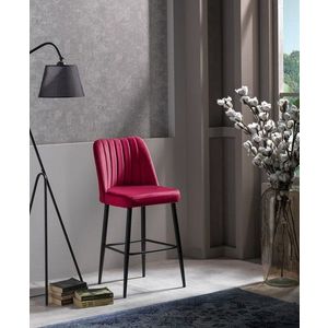 Set scaun de bar (2 bucăți), Beckley, Vento, PAL, Rosu Claret / Negru imagine