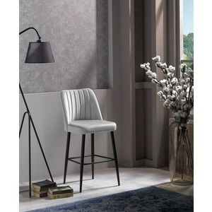 Set scaun de bar (2 bucăți), Beckley, Vento, PAL, Crem/Negru imagine