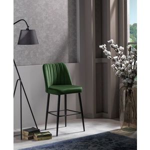 Set scaun de bar (2 bucăți), Beckley, Vento, PAL, Verde/Negru imagine
