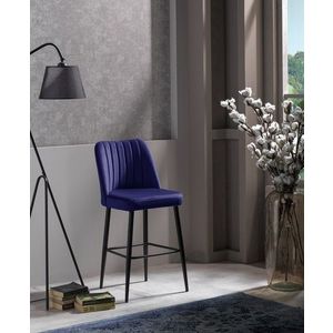 Set scaun de bar (2 bucăți), Beckley, Vento, PAL, Sax Albastru / Negru imagine