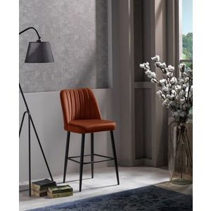Set scaun de bar (2 bucăți), Beckley, Vento, PAL, Tigla Roșu/Negru imagine
