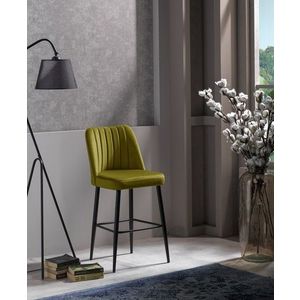 Set scaun de bar (2 bucăți), Beckley, Vento, PAL, Galben/Negru imagine