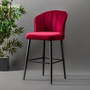 Set scaun de bar (2 bucăți), Beckley, Rubi, PAL, Rosu Claret / Negru imagine