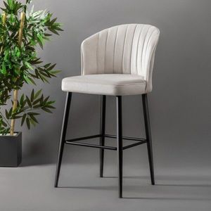 Set scaun de bar (2 bucăți), Beckley, Rubi, PAL, Crem/Negru imagine