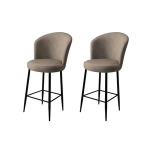 Set scaun de bar (2 bucăți), Charlotte, Fora, Metal, Cappuccino / Negru imagine