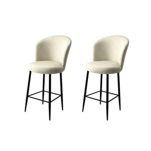 Set scaun de bar (2 bucăți), Charlotte, Fora, Metal, Crem/Negru imagine