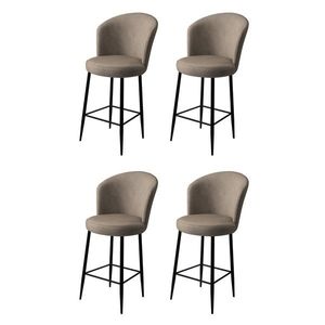 Set scaune de bar 4 piese, Charlotte, Alte, Metal, Cappuccino / Negru imagine