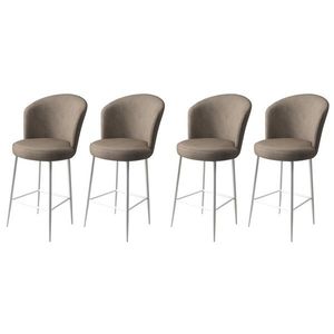 Set scaune de bar 4 piese, Charlotte, Alte, Metal, Cappuccino / Alb imagine
