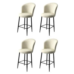 Set scaune de bar 4 piese, Charlotte, Alte, Metal, Crem/Negru imagine