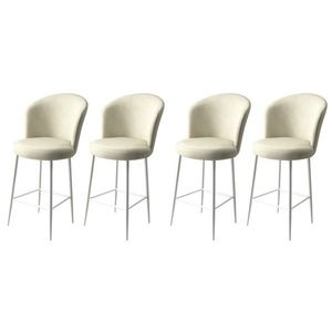 Set scaune de bar 4 piese, Charlotte, Alte, Metal, Crem/Alb imagine