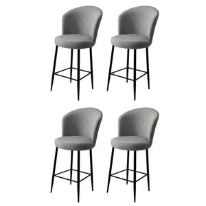 Set scaune de bar 4 piese, Charlotte, Alte, Metal, Gri/Negru imagine