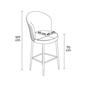Set scaune de bar 4 piese, Charlotte, Fora, Metal, Antracit/Alb imagine