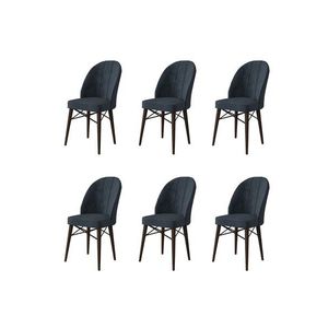 Set scaune 6 piese, Charlotte, Ritim, Metal, Antracit/Maro imagine