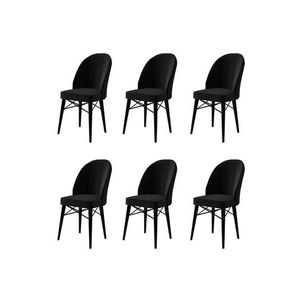 Set scaune 6 piese, Charlotte, Ritim, Metal, Negru imagine