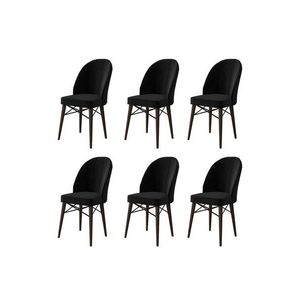 Set scaune 6 piese, Charlotte, Ritim, Metal, Negru/Maro imagine