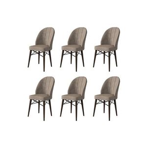 Set scaune 6 piese, Charlotte, Ritim, Metal, Cappuccino/Maro imagine