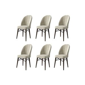 Set scaune 6 piese, Charlotte, Ritim, Metal, Crem/Maro imagine