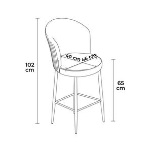 Set scaune de bar 6 piese, Charlotte, Alte, Metal, Antracit/Alb imagine