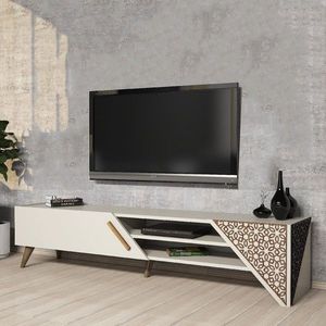Comoda TV, Hommy Craft, Beril 2, 180x37x40 cm, PAL, Crem imagine
