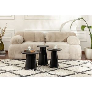 Set masute 3 piese, Nordure, Lume, PAL, Negru imagine