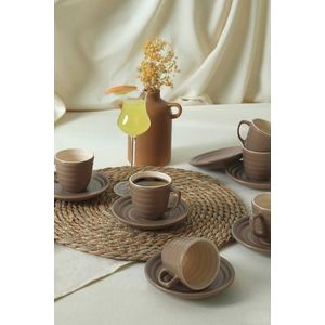 Set cesti de cafea, Keramika, 275KRM2175, Ceramica , Nu absoarbe apa, Crema mata imagine