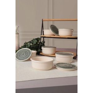 Set recipiente depozitare, Keramika, 275KRM1871, Ceramica , Nu absoarbe apa, Crem imagine
