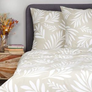 Lenjerie de pat King Size, Theos, Homla, 3 piese, 200x220 cm, microfibra din poliester, verde/alb imagine