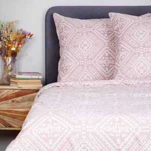 Lenjerie de pat King Size, Lille, Homla, 3 piese, 200x220 cm, microfibra din poliester, roz imagine