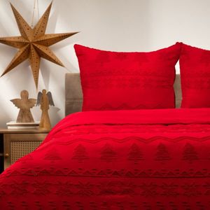 Lenjerie de pat dubla Mariah, Homla, 3 piese, 160x200 cm, microfibra din poliester, rosu imagine